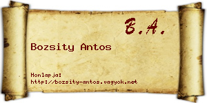 Bozsity Antos névjegykártya