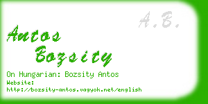 antos bozsity business card
